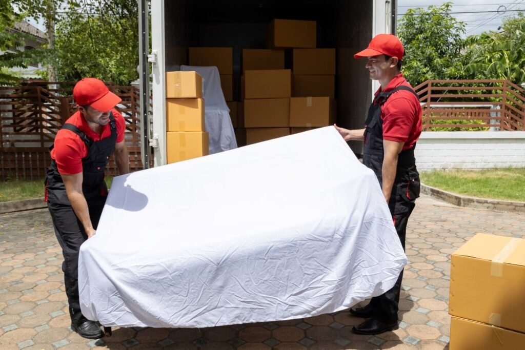 Two movers, moving furniture in abu dhabi